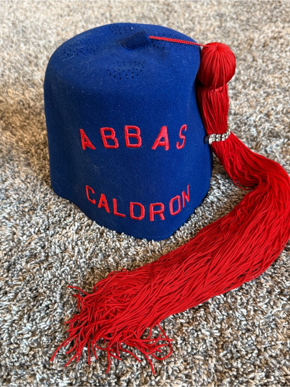 Daughters Of Mokanna Abbas Caldron Grottoes Blue Fez Hat Felt w Tassel Peoria IL